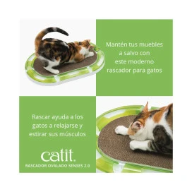 Catit Senses Rascador de Cartón Ovalado para Gatos Rascadores para Gatos Patitas&co