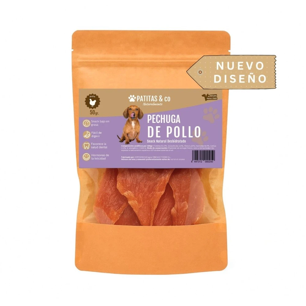 Snack Natural Pechuga de Pollo Patitas Snacks Saludables para Perros Patitas&co