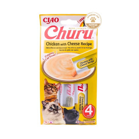 Churu Snack Natural Pollo con Queso (4x14g) Gatos Snacks para Gatos Patitas&co