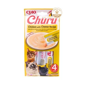 Churu Snack Natural Pollo con Queso (4x14g) Gatos Snacks para Gatos Patitas&co