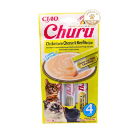 Churu Pollo con Queso y Ternera (4x14g) Snacks Gatos Snacks para Gatos Patitas&co