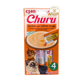 Churu Ciao Snacks Pollo con Salmon 4x12g Gatos Snacks para Gatos Patitas&co Churu Ciao Snacks Pollo con Salmon 4x12g Gatos Snacks para Gatos Patitas&co