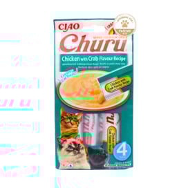 Churu Pollo con cangrejo (4x14g) Snack Natural Gatos Snacks para Gatos Patitas&co