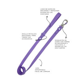 Dukier Correa Waterproof Morado para Perros Collar, Correa y Arnes Perro Patitas&co