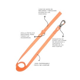 Dukier Correa Waterproof Coral para Perros Collar, Correa y Arnes Perro Patitas&co
