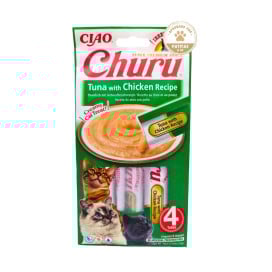 Churu Snack Natural Atún con Pollo (4x14g) Gatos Snacks para Gatos Patitas&co