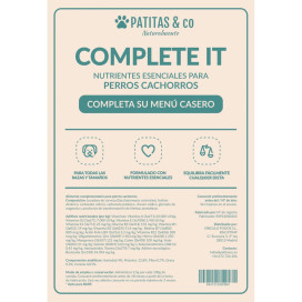 Complete It Nutrientes Esenciales para Perros Cachorros Patitas 250g Suplementos Naturales para Perros Patitas&co Complete It Nutrientes Esenciales para Perros Cachorros Patitas 250g Suplementos Naturales para Perros Patitas&co