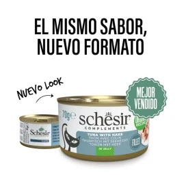 Schesir Lata Atun y Merluza en Gelatina para Gato Comida húmeda para gatos Nueva Imagen Patitas&co