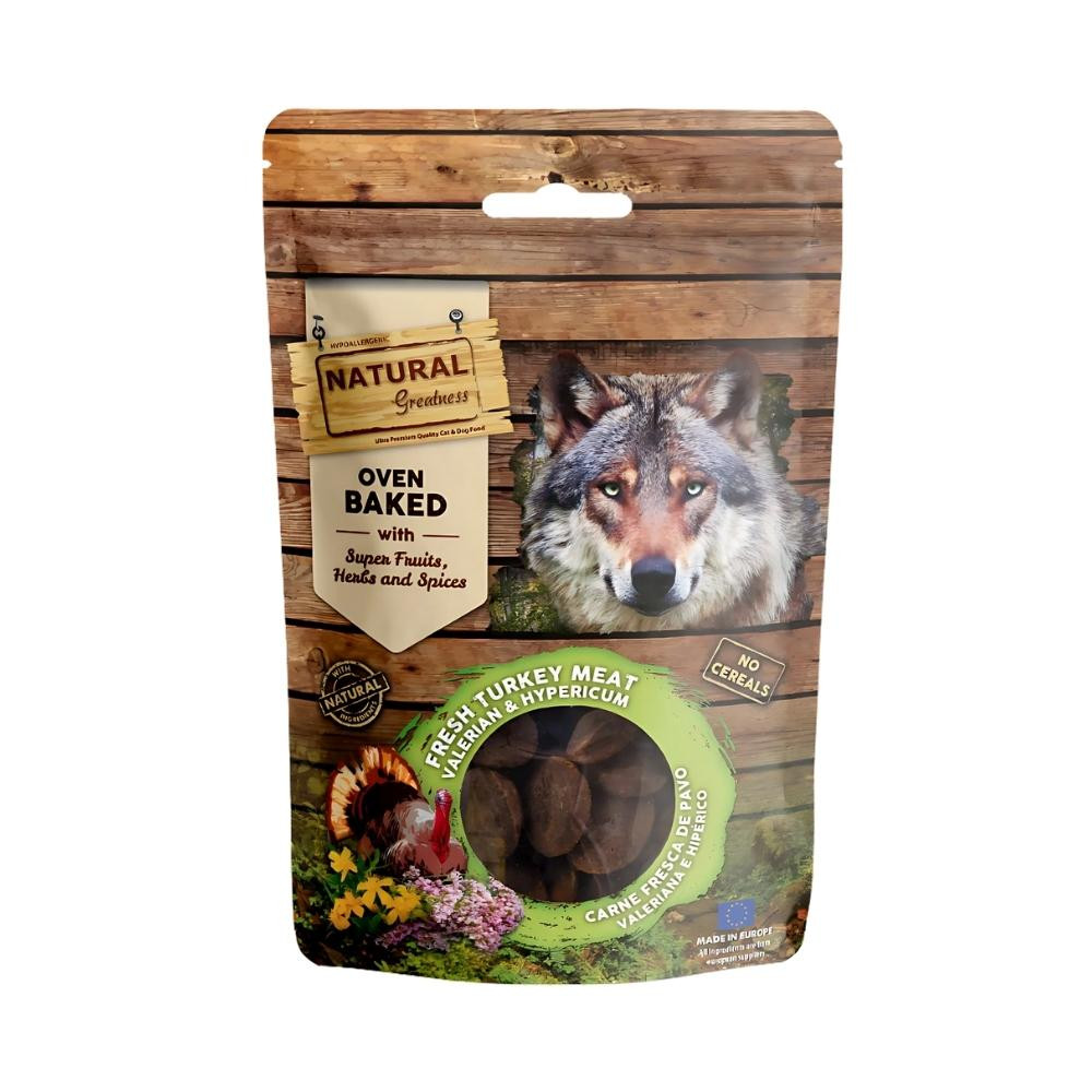 Natural Greatness Galletas Relajantes Pavo y Valeriana para Perro Snacks Saludables para Perros Patitas&co Natural Greatness Galletas Relajantes Pavo y Valeriana para Perro Snacks Saludables para Perros Patitas&co