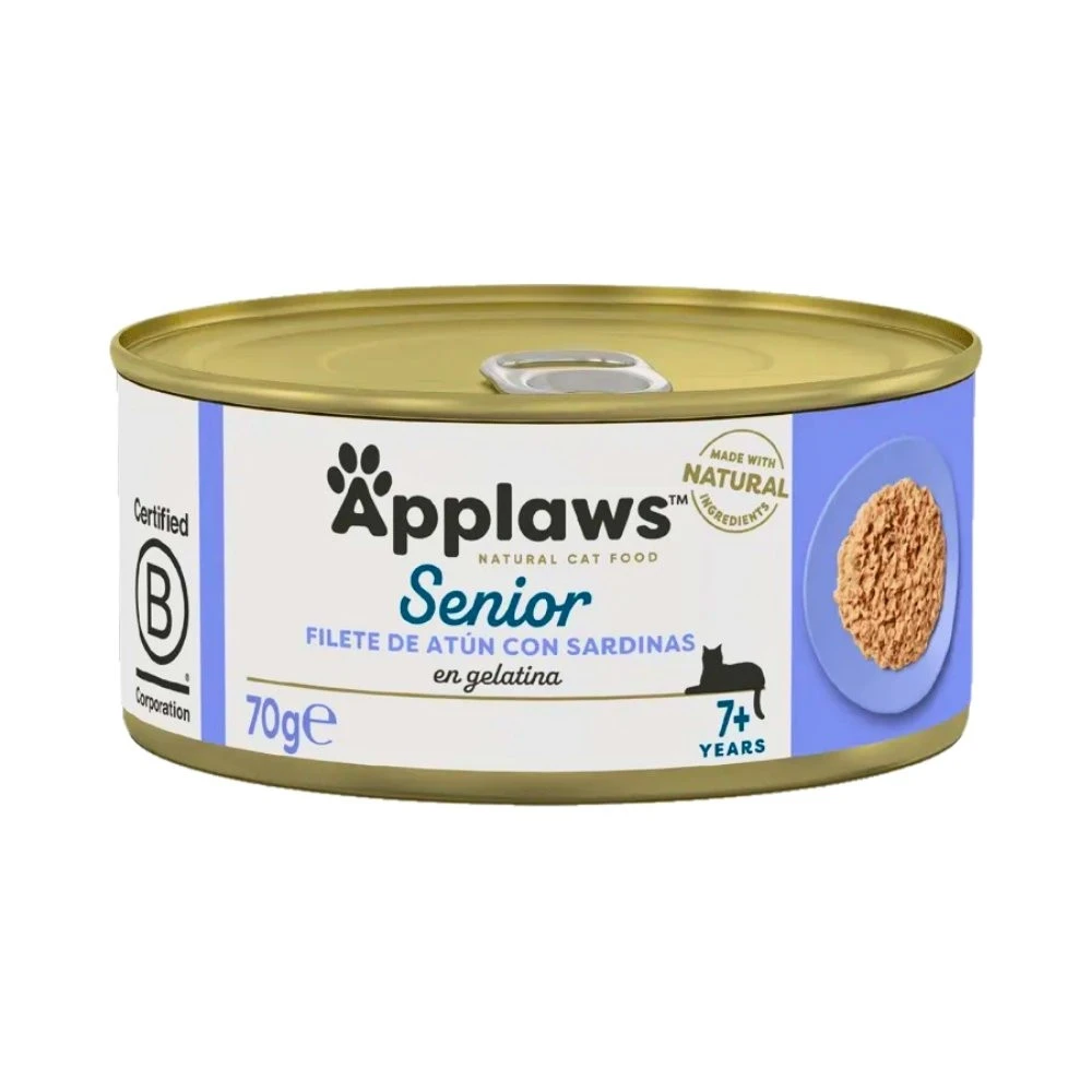 Applaws Senior Lata Atun y Sardina 70g Gato Comida húmeda para gatos Patitas&co