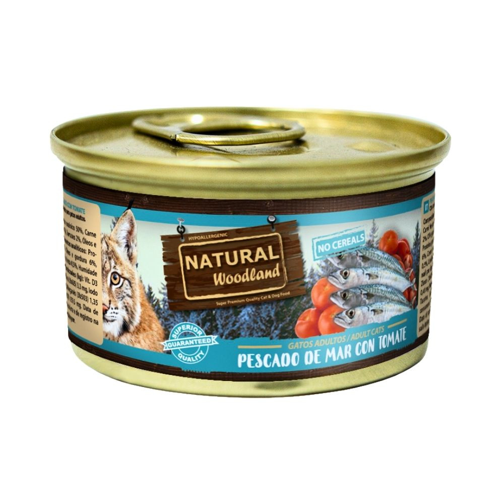 Natural Woodland Lata Pescado y Pollo con Tomate para Gato