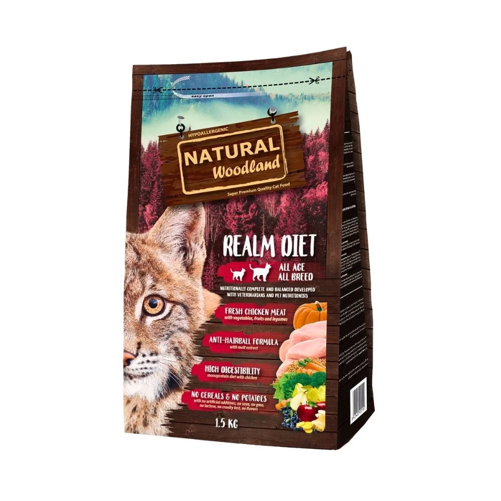 Natural Woodland Pienso gato Realm Diet Pollo para Gato Pienso para gatos Patitas&co