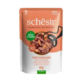 Schesir Sobre Atún con Salmón en Gelatina para Gato Comida húmeda para gatos Patitas&co