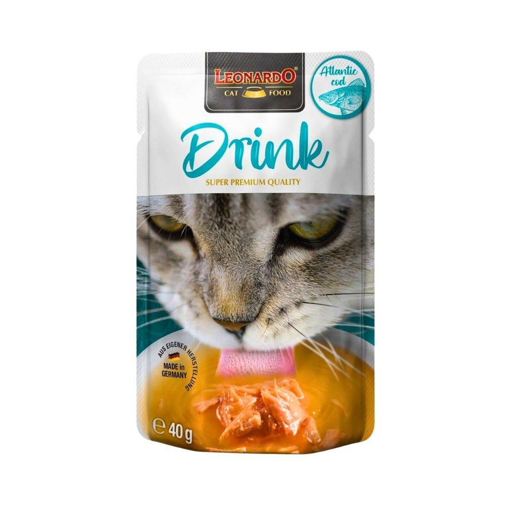Leonardo Drink Caldo Bacalao para Gato 40g Comida húmeda para gatos Patitas&co
