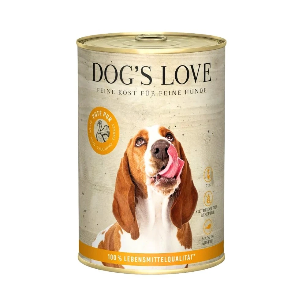 Dogs Love Lata Cocinada Filosofia BARF Puro Pavo 400g Perro Comida Cocinada para Perro Patitas&co