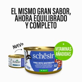 Schesir Lata Atún y Anchovetas en Gelatina para Gato Comida húmeda para gatos Patitas&co