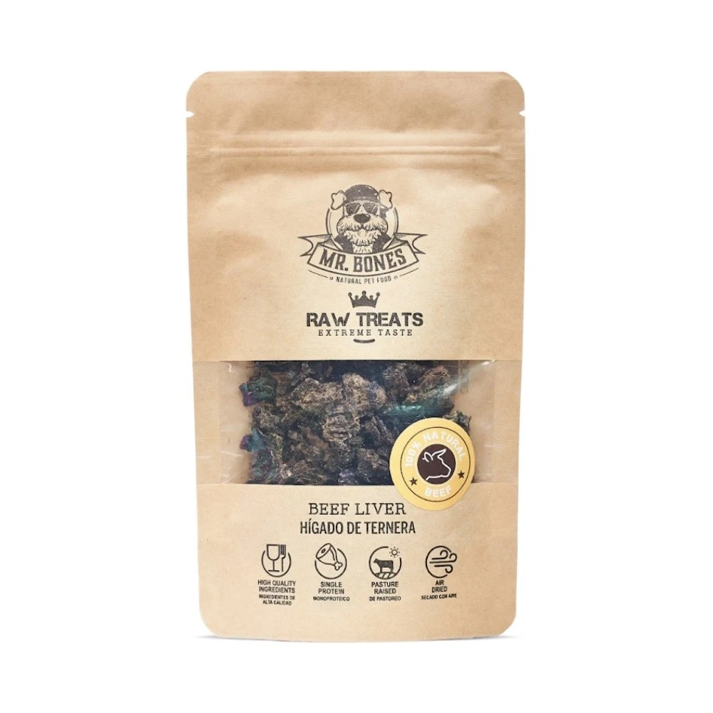 Mr. Bones Snacks Hígado de Ternera Deshidratado Snacks Saludables para Perros Patitas&co