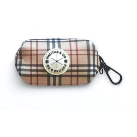 Porta Bolsas Caca Patitas Cuadros Collar, Correa y Arnes Perro Patitas&co