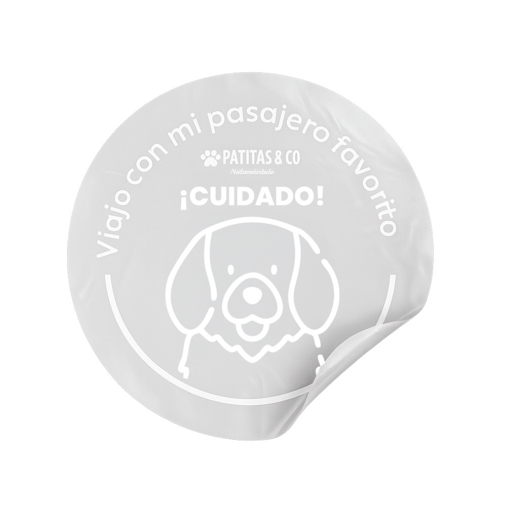 Vinilo "Animal a Bordo" para Luna Trasera de Vehículo Seguridad y Viaje Patitas&co Vinilo "Animal a Bordo" para Luna Trasera de Vehículo Seguridad y Viaje Patitas&co