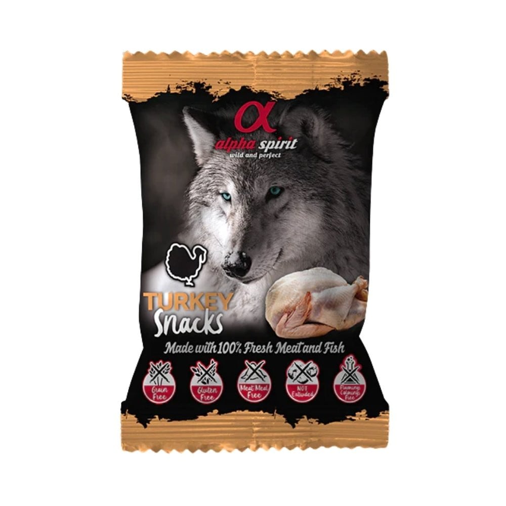 Alpha Spirit Snack de Pavo para Perro Snacks Saludables para Perros Patitas&co