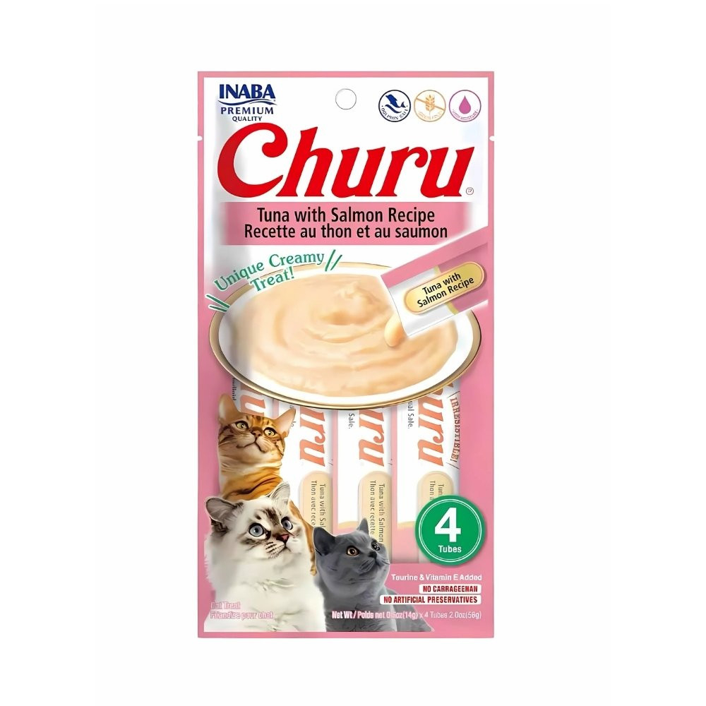 Churu Snack Natural de Atún con Salmón (4x14g) para Gatos Snacks para Gatos Patitas&co