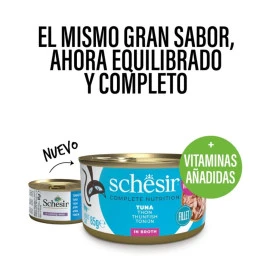 Schesir Lata de Atún al Natural para Gatos Comida en Salsa y Gelatina para Gatos Patitas&co