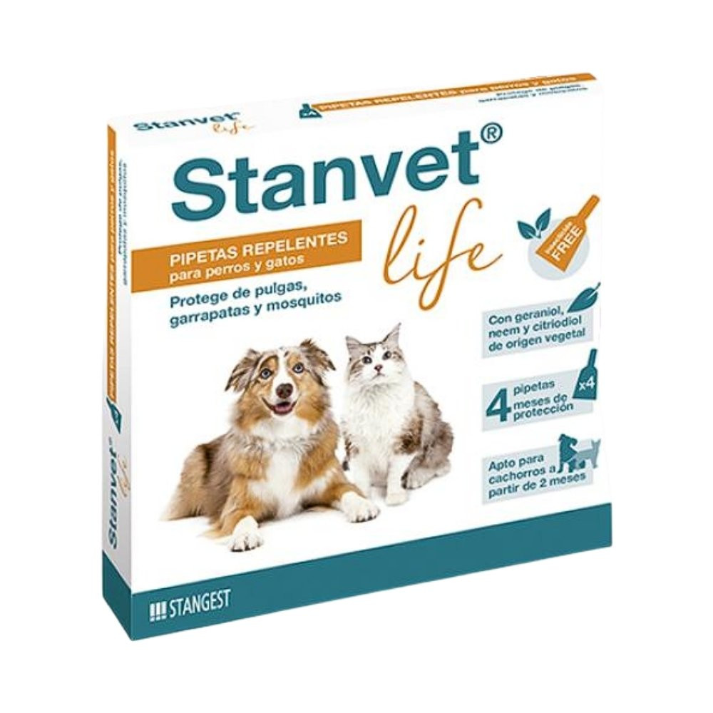 Stangest Pipeta Repelente Stanvet Life (4 uds) Antiparasitarios y Repelentes para perros Patitas&co