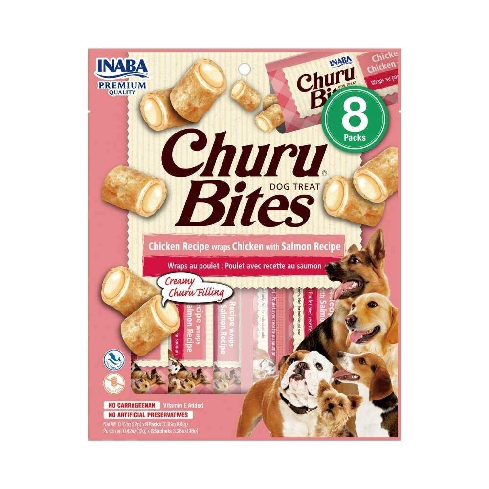 Churu Bites Snack de Pollo con Salmón (8x12g) para Perros Snacks Saludables para Perros Patitas&co