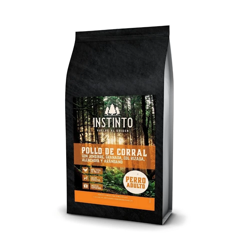 Instinto pollo de corral Pienso Natural Perros Pienso para Perros Patitas&co