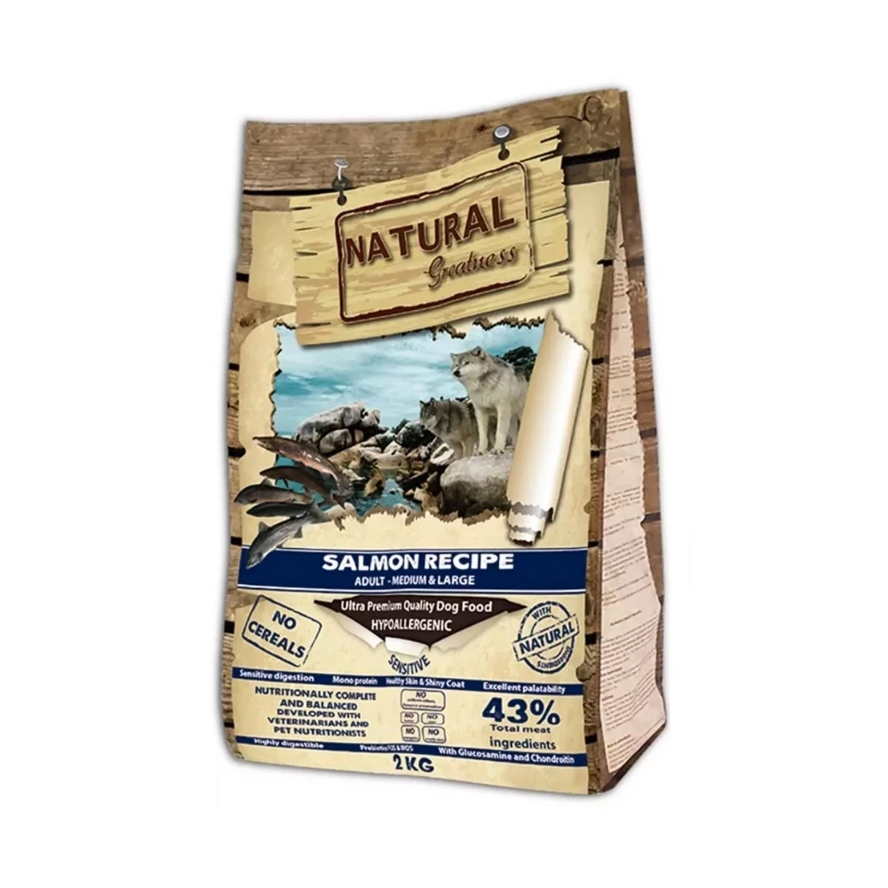 Natural Greatness Salmón Pienso Natural Perros Medianos y Grandes Pienso para Perros Patitas&co