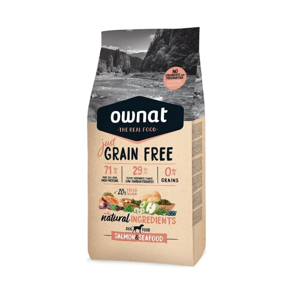 Ownat Just Salmón y Marisco Pienso Natural para Perro Pienso para Perros Patitas&co