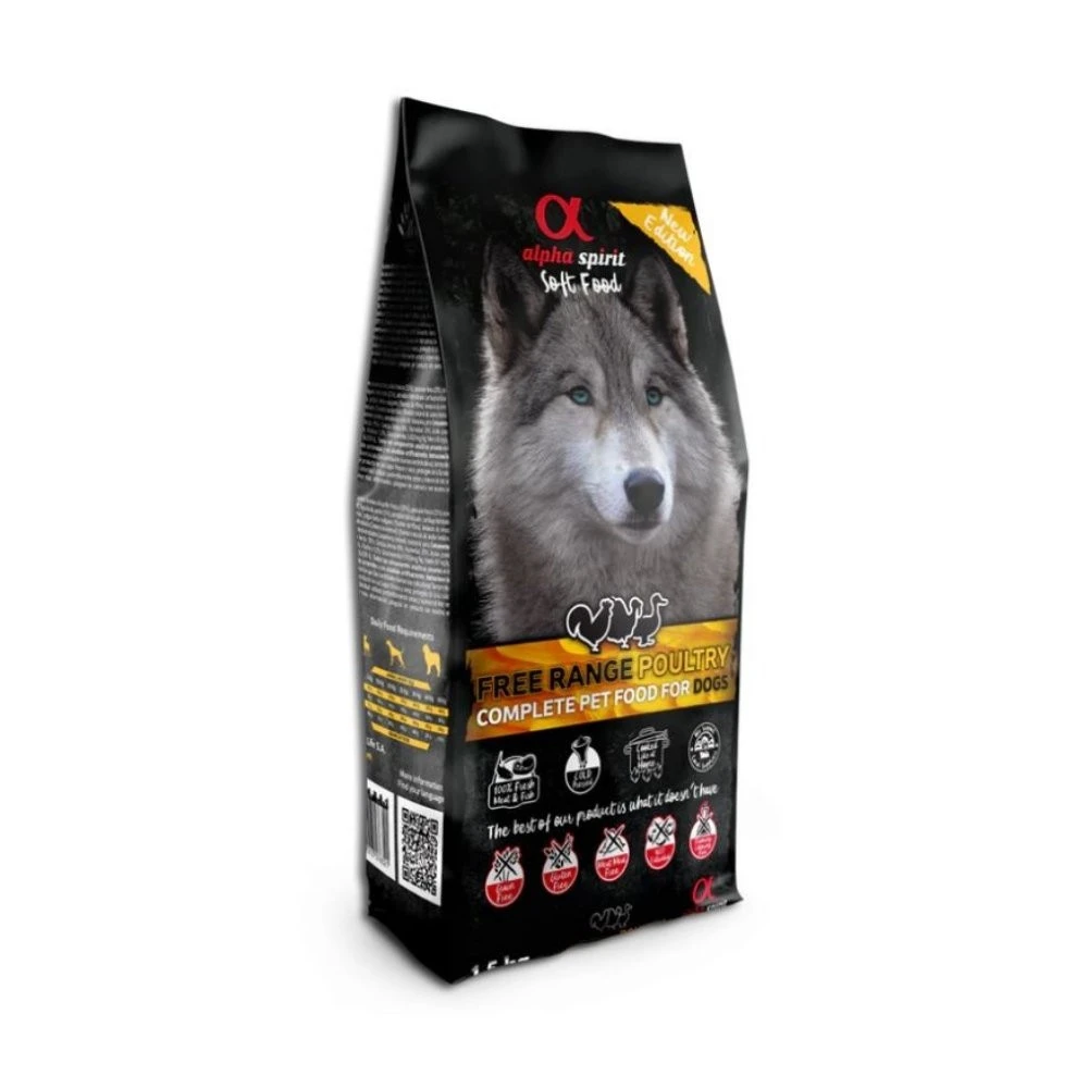 Alpha Spirit Pienso Semi-húmedo de Aves de Corral para Perros Pienso para Perros Patitas&co