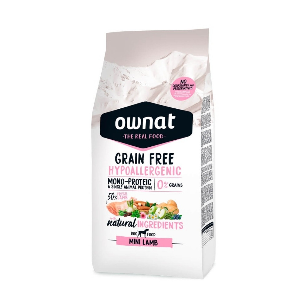 Ownat Grain Free Hypo Mini Cordero Pienso Perro de Raza Pequeña Pienso para Perros Patitas&co