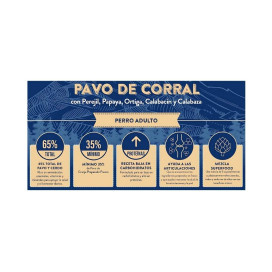 Instinto Pavo de Corral Pienso Natural para Perro Adulto Pienso para Perros Patitas&co