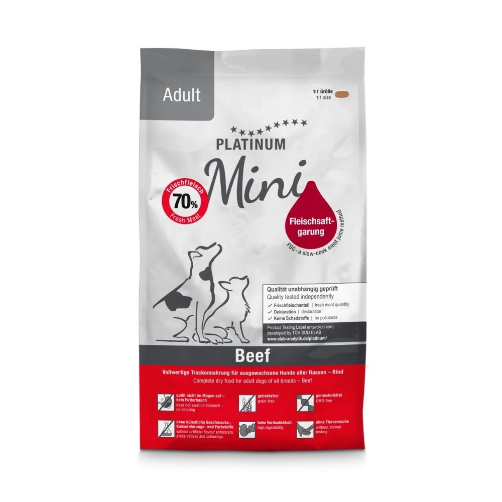 Platinum Mini Pienso Semihúmedo de Ternera para Perro Pequeño Pienso para Perros Patitas&co