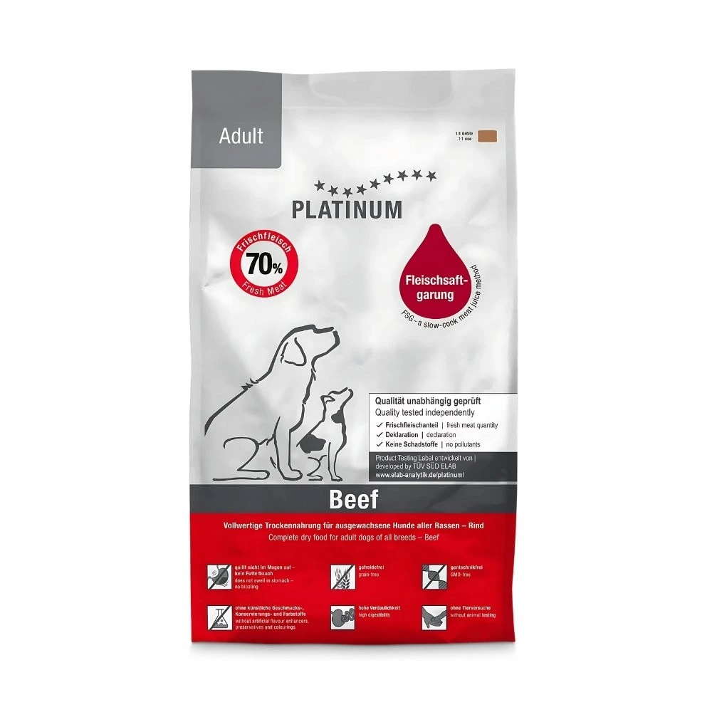 Platinum Pienso Semihúmedo de Ternera para Perro Pienso para Perros Patitas&co