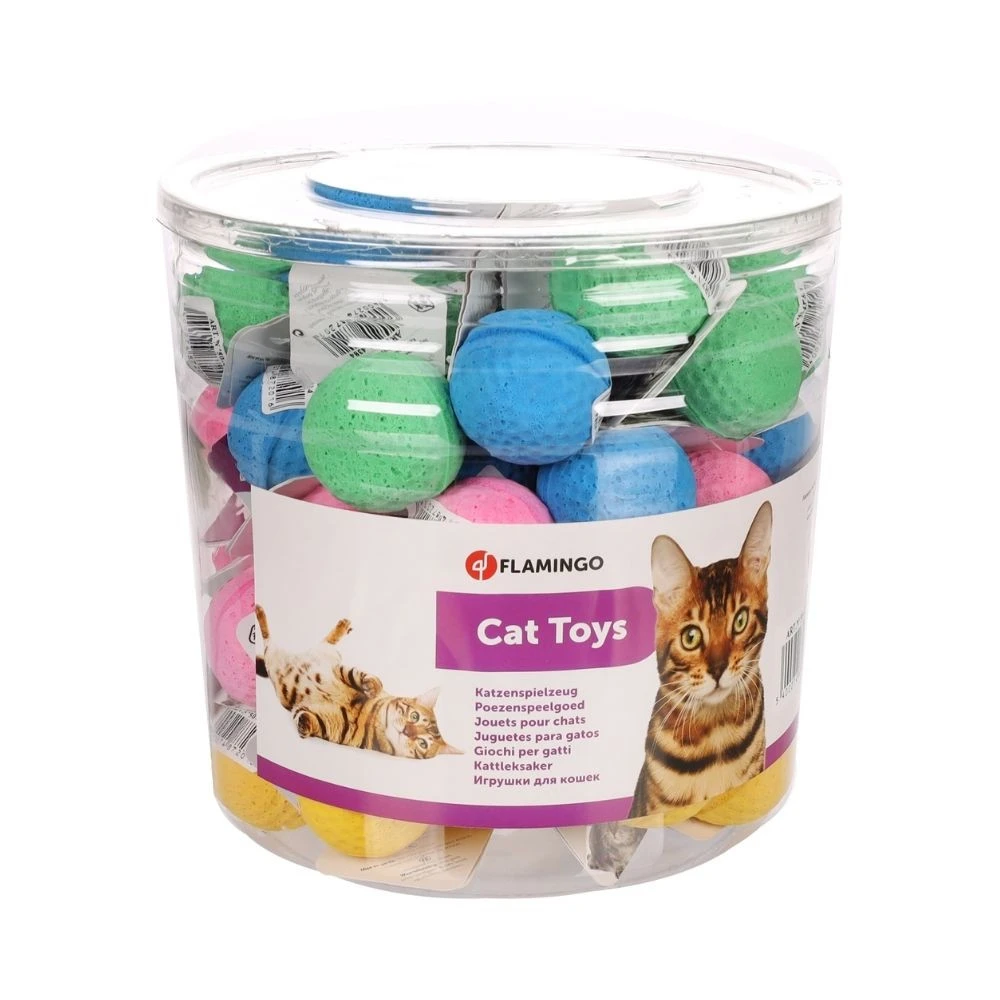 Flamingo Spungy Pelota de Goma Espuma para Gatos 4 cm Juguetes para gatos Patitas&co