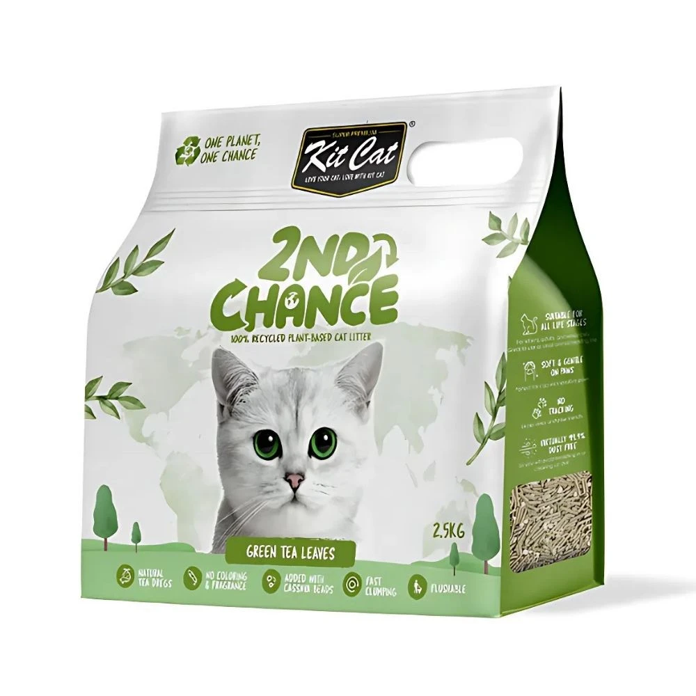 Kit Cat Arena 2nd Chance con Hojas de Té Verde Guisante y Yuca Arena, areneros y empapadores para gatos Patitas&co