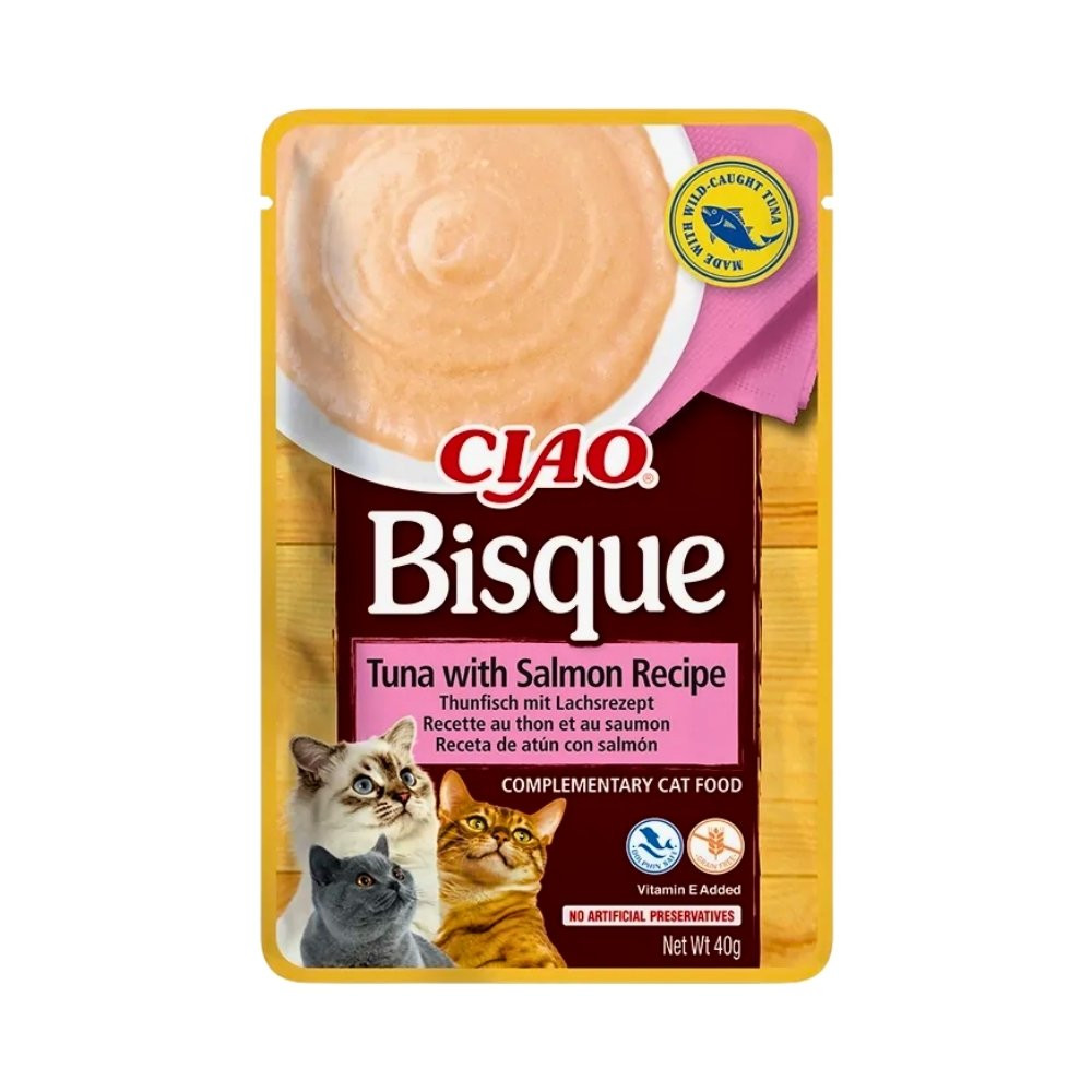 Ciao Bisque Sobre de Atún y Salmón para Gatos Snacks para Gatos Patitas&co Ciao Bisque Sobre de Atún y Salmón para Gatos Snacks para Gatos Patitas&co