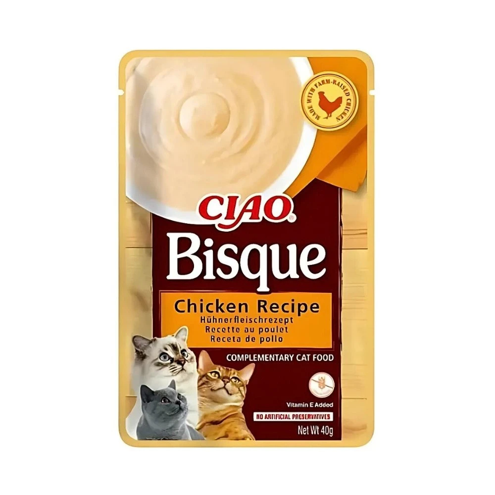 Ciao Bisque Sobre de Pollo para Gatos Snacks para Gatos Patitas&co