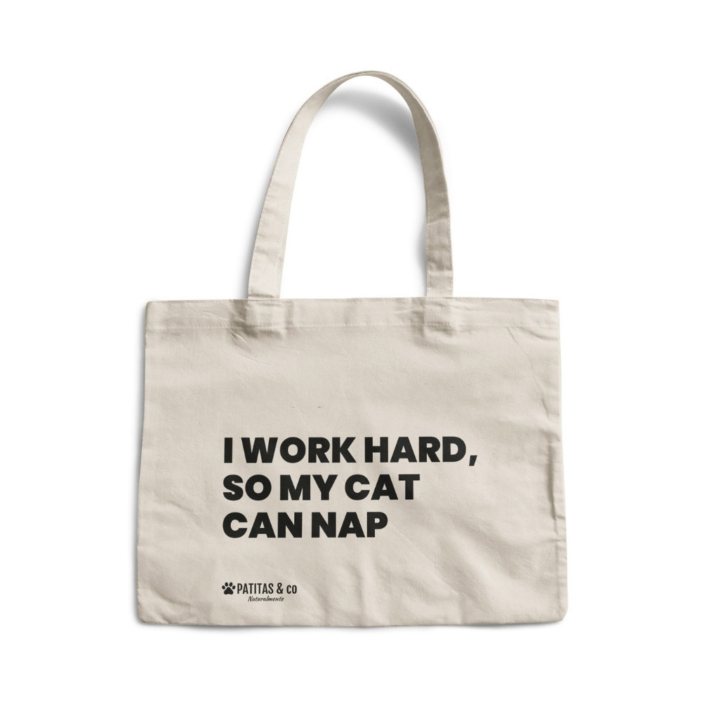 Bolsa Patitas I Work Hard, so My Cat Can Nap Transportines, Bolsos y Mochilas para Gatos Patitas&co