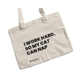 Bolsa Patitas I Work Hard, so My Cat Can Nap Transportines, Bolsos y Mochilas para Gatos Patitas&co
