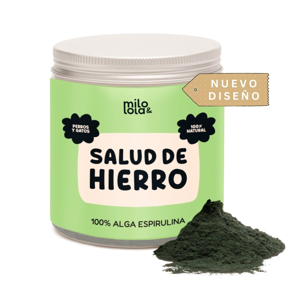 Milo Y Lola Suplemento Salud de Hierro Espirulina para Perros y Gatos