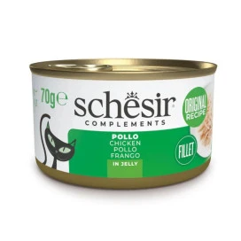 Schesir Lata Filetes de Pollo en Gelatina para Gato Comida húmeda para gatos Patitas&co