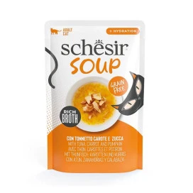 Schesir Sopa de Atún con Calabaza para Gatos Caldos y Toppers para Gatos Patitas&co