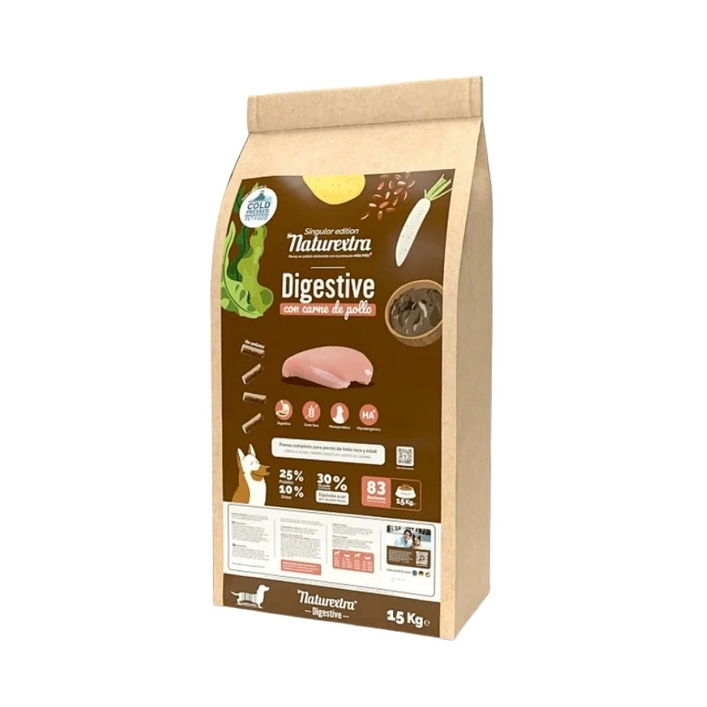 Naturextra Pienso Digestive Prensado en Frío de Pollo para Perro Patitas&co Patitas&co