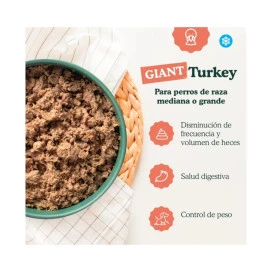 Food for Joe Comida Cocinada Giant Pavo para Perro