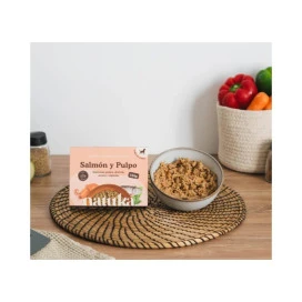 Natuka Menú Cocinado de Salmón y Pulpo para Perro Comida Cocinada para Perro Patitas&co