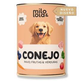 Milo y Lola Conejo y Pavo (Alimentación Natural Completa) Perro Comida húmeda para Perros Patitas&co