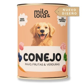 Milo y Lola Conejo y Pavo (Alimentación Natural Completa) Perro Comida húmeda para Perros Patitas&co
